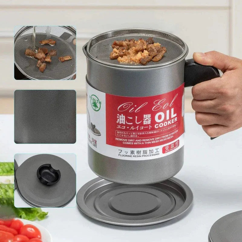 Effortless Oil Strainer Pot β Clean, Reusable & Spill-Free Storage