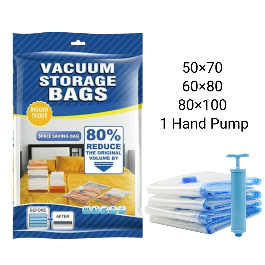 Vacuum Storage Bags With Pump ( Pack Of 5)