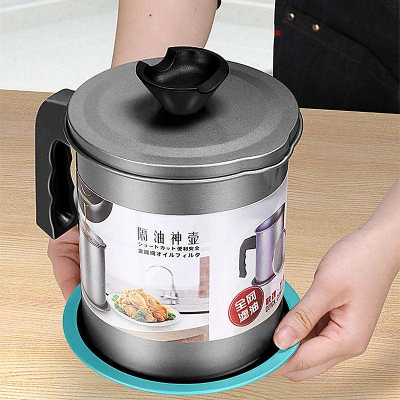 Effortless Oil Strainer Pot β Clean, Reusable & Spill-Free Storage