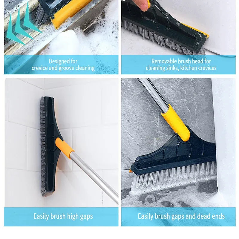 2 In 1 Floor Scrub Brush Rotating With Long Handle