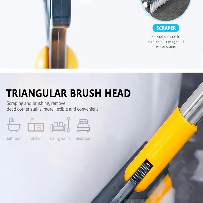 2 In 1 Floor Scrub Brush Rotating With Long Handle