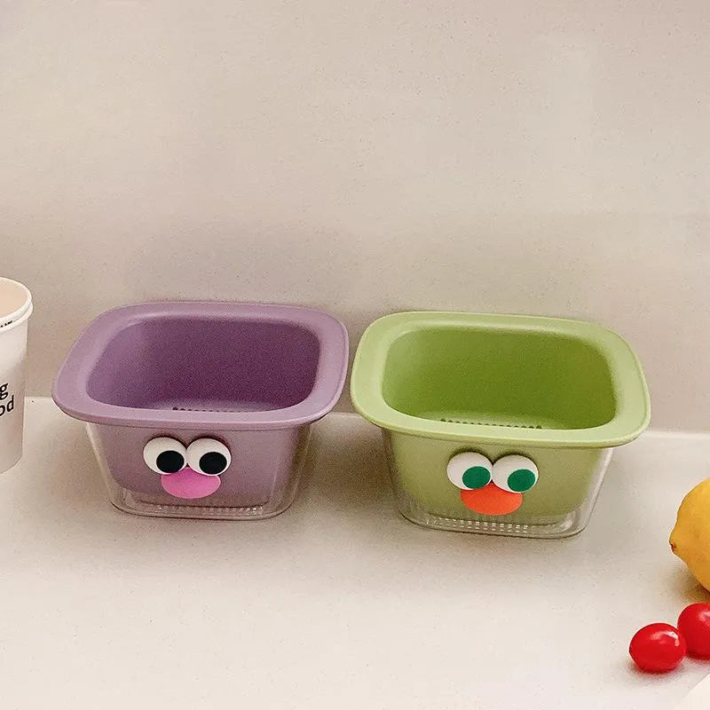 2-in-1 Cute Fruit & Veggie Drain Basket