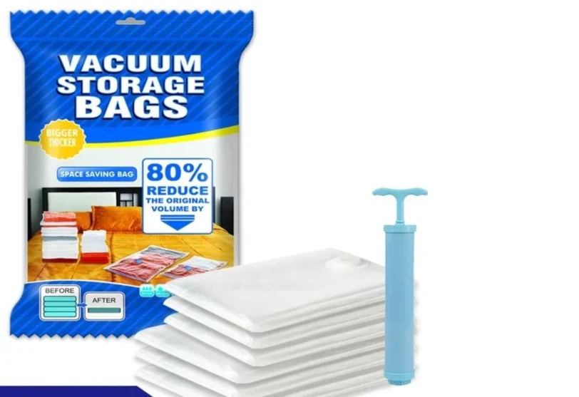 Vacuum Storage Bags With Pump ( Pack Of 5)
